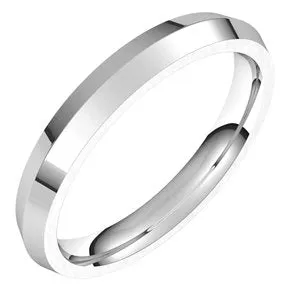 10K White 3 mm Knife Edge Comfort Fit Band Size 9.5