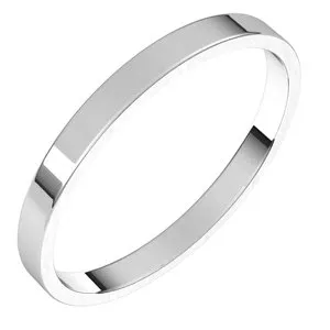 14K White 2 mm Flat Ultra-Light Band Size 9