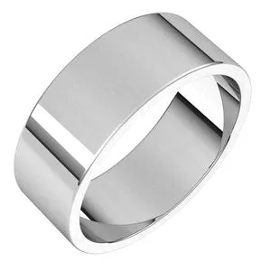 14K White 7 mm Flat Band Size 5