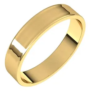 14K Yellow 4 mm Flat Ultra-Light Band Size 7.5