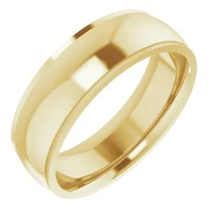 14K Yellow 6 mm Comfort Fit Edge Band Size 7