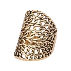 18K Gold-Plated Figaro Ring