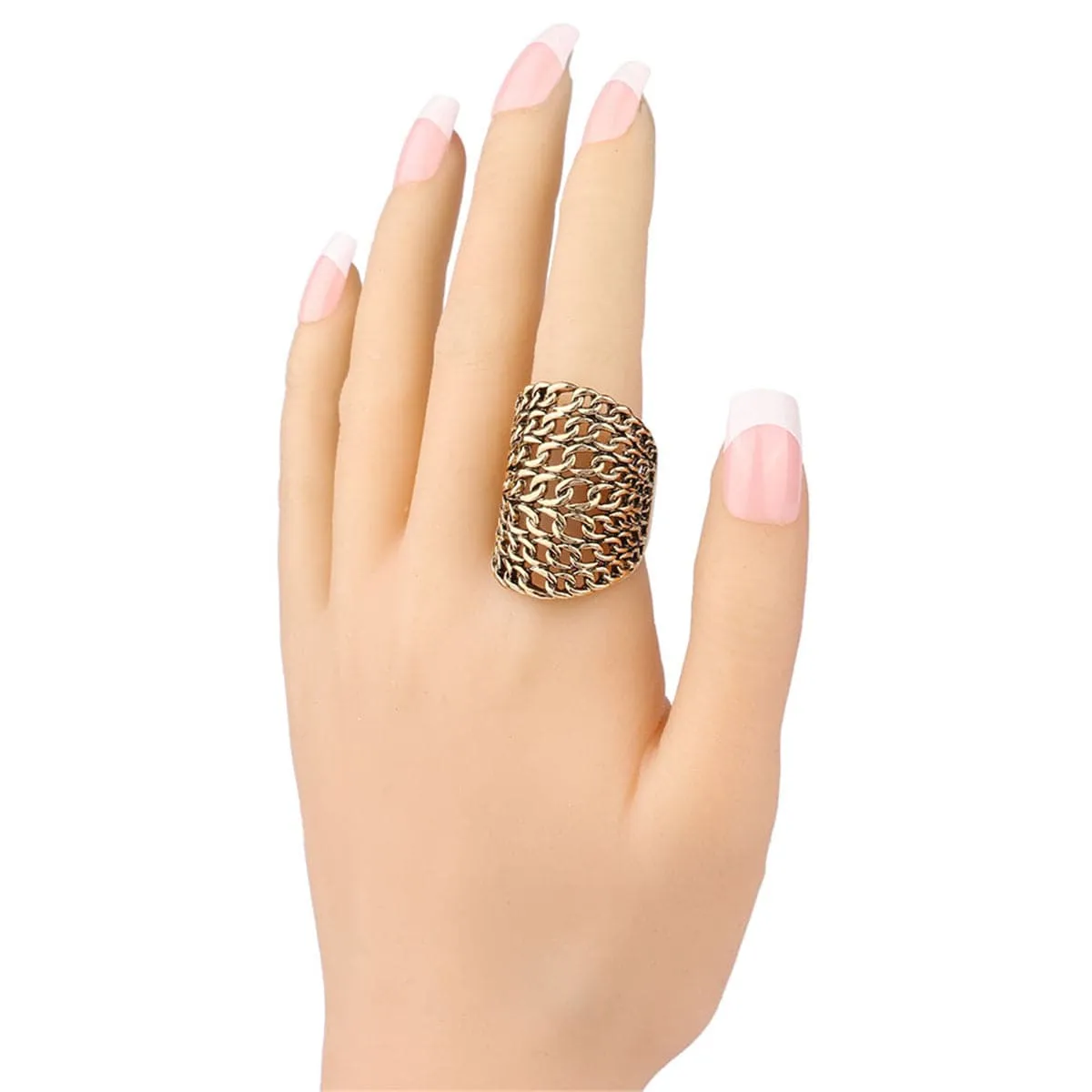 18K Gold-Plated Figaro Ring