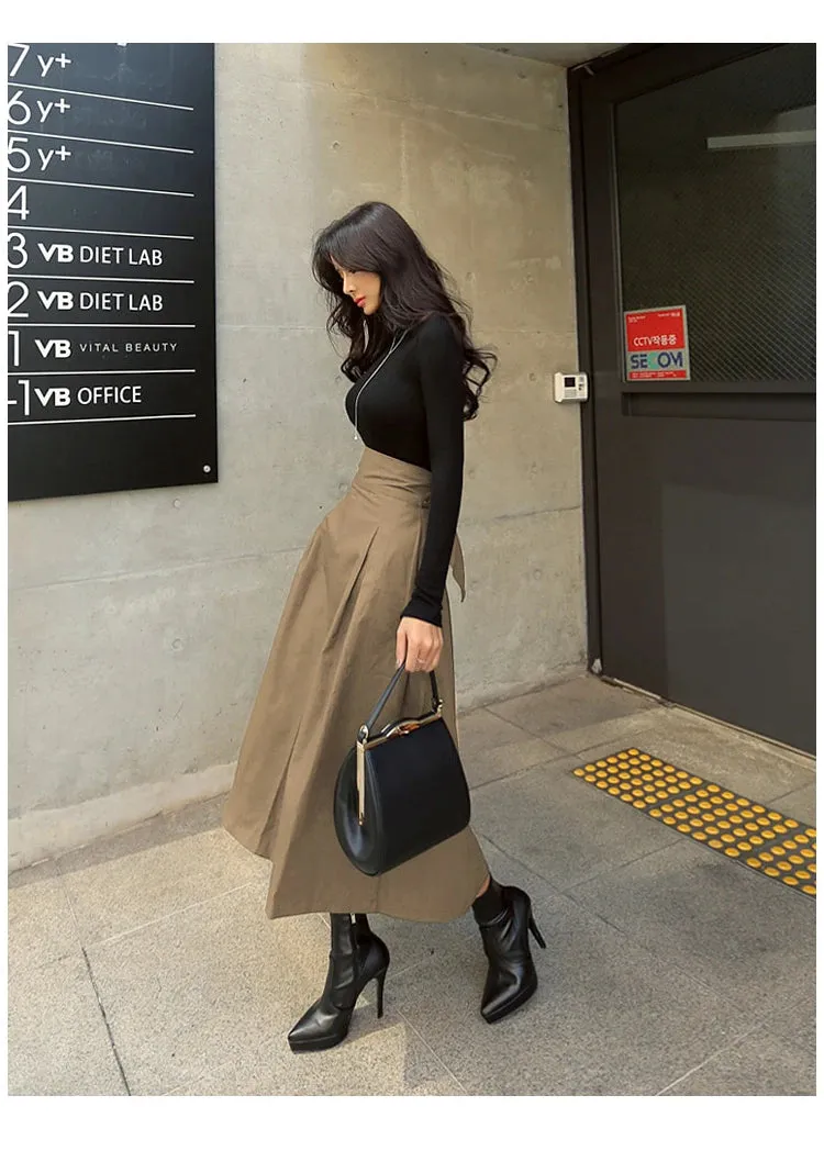 2025 Women's Korean Fashion High Waist Skirt
