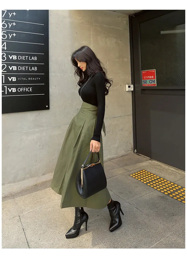 2025 Women's Korean Fashion High Waist Skirt