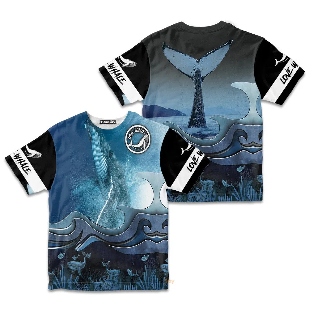 3D Loving Whale Watching Custom Kid Tshirt QT306161Hg