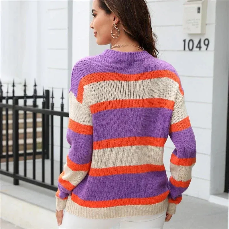 Abigail - vibrant striped comfort women's jumper