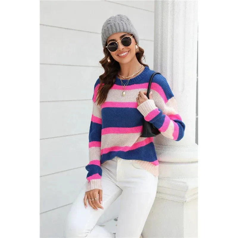 Abigail - vibrant striped comfort women's jumper