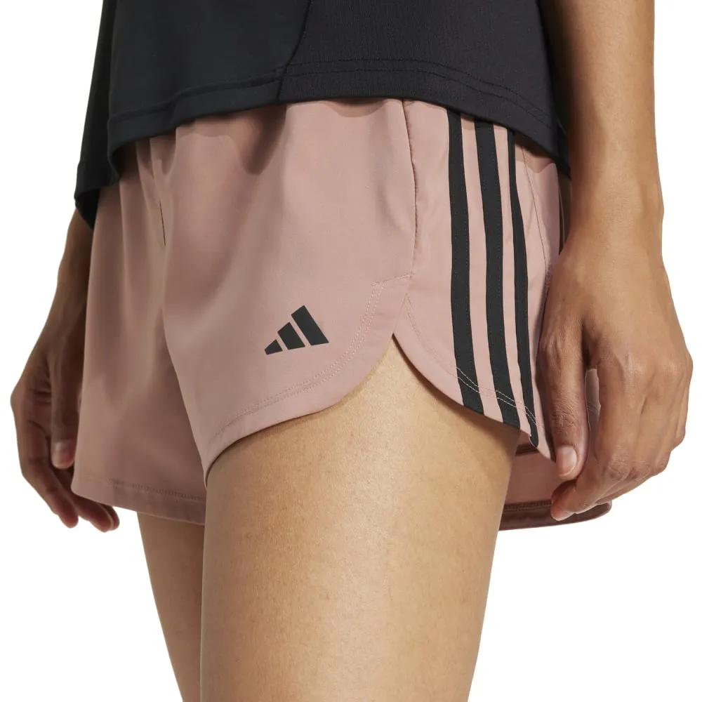 Adidas Womens Pacer Training 3-Stripes High-Rise Shorts