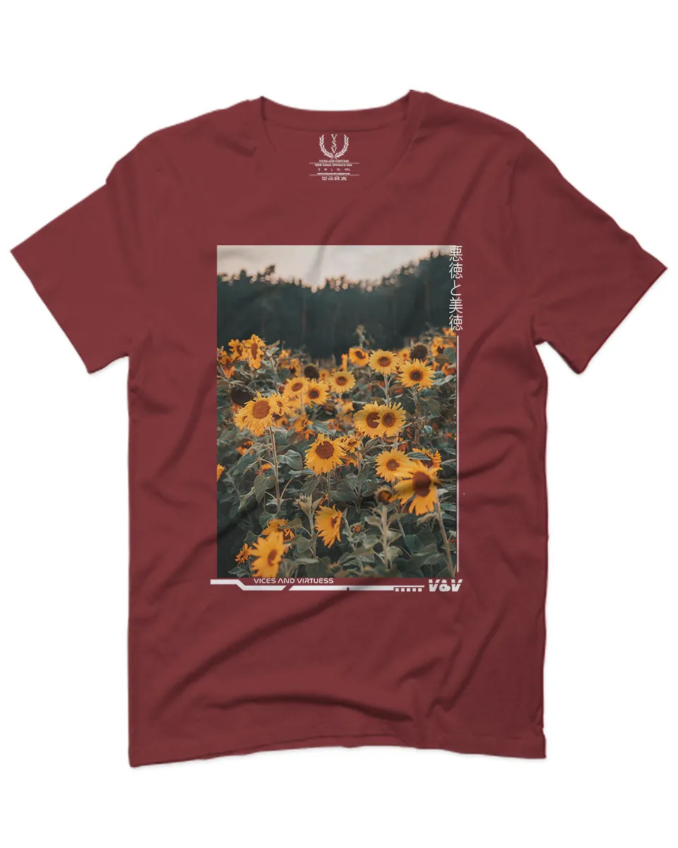 Aesthetic Cute Floral Sunflower Botanical Print Graphic Fashion For men T Shirt