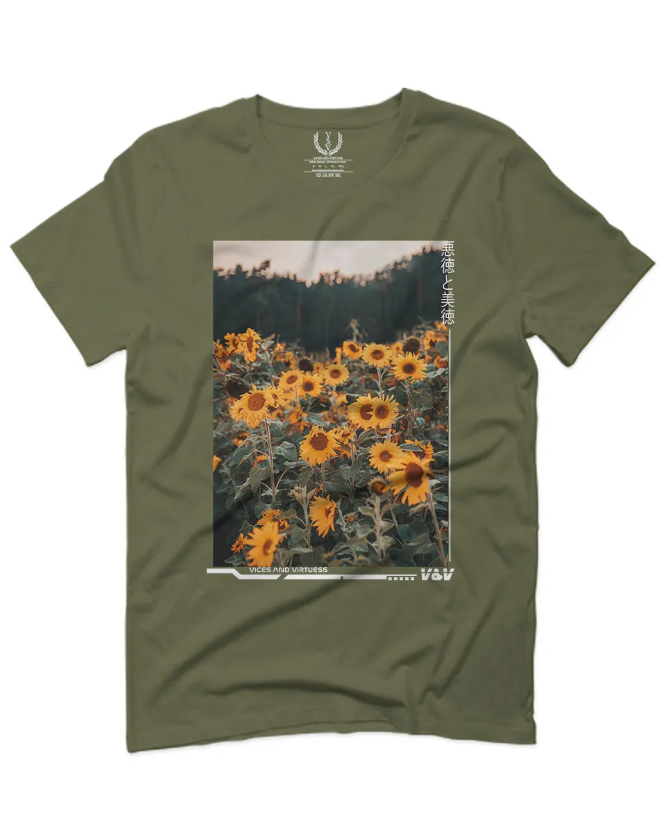 Aesthetic Cute Floral Sunflower Botanical Print Graphic Fashion For men T Shirt