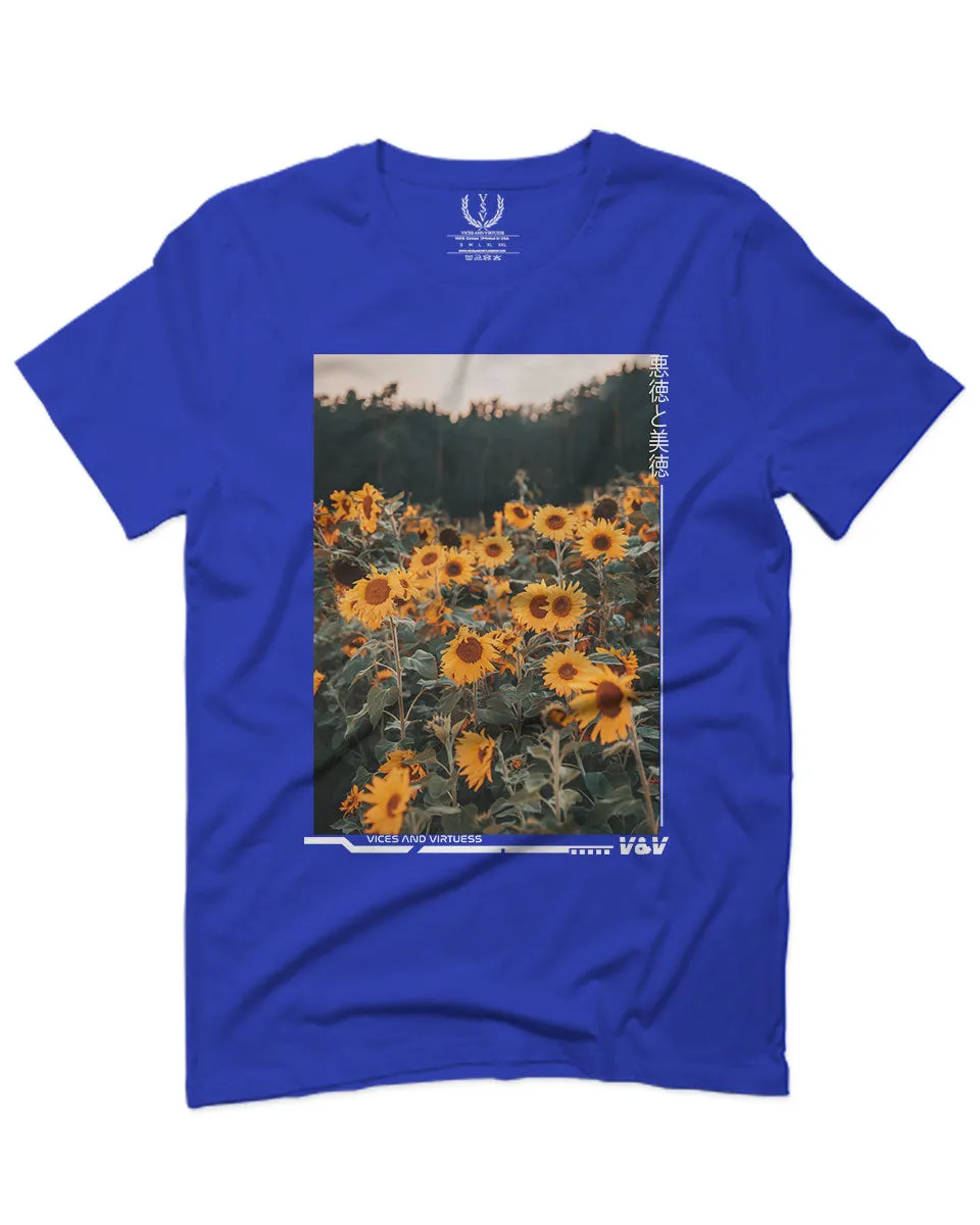 Aesthetic Cute Floral Sunflower Botanical Print Graphic Fashion For men T Shirt
