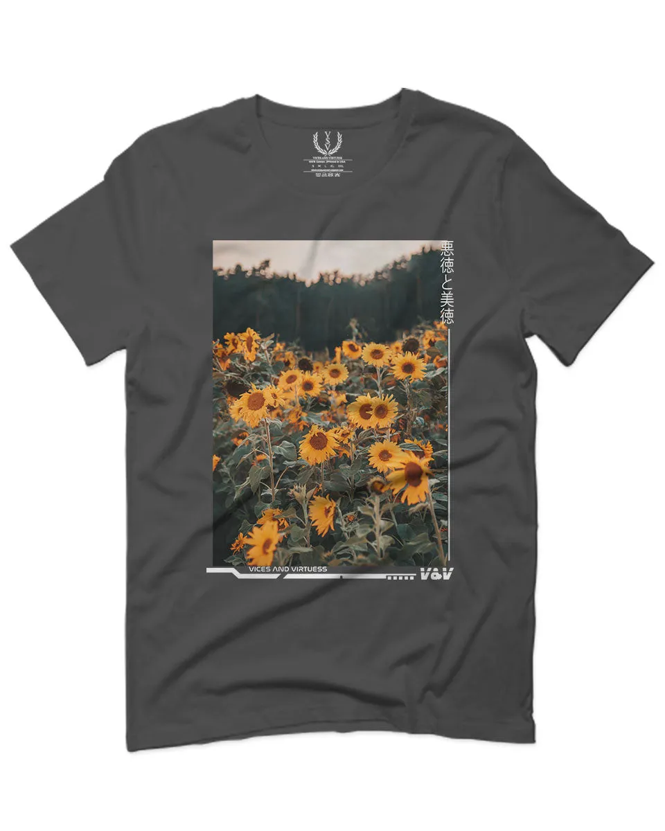 Aesthetic Cute Floral Sunflower Botanical Print Graphic Fashion For men T Shirt