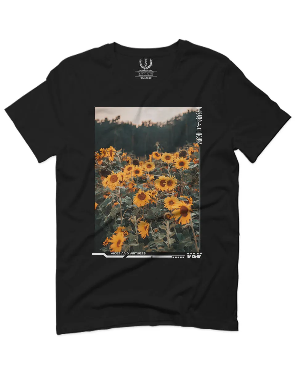 Aesthetic Cute Floral Sunflower Botanical Print Graphic Fashion For men T Shirt