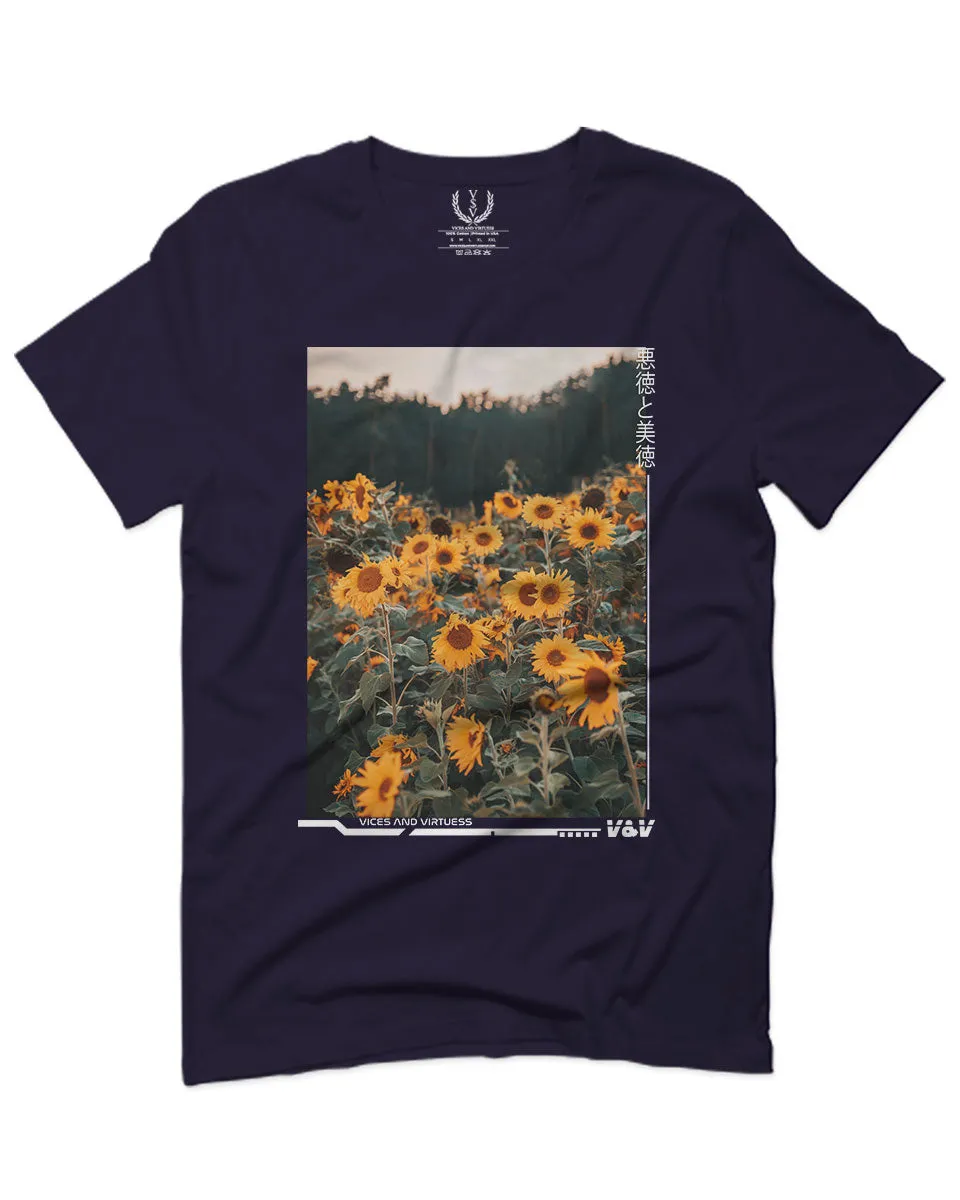 Aesthetic Cute Floral Sunflower Botanical Print Graphic Fashion For men T Shirt
