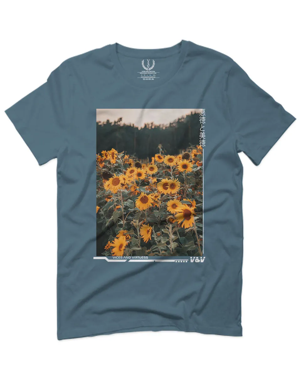 Aesthetic Cute Floral Sunflower Botanical Print Graphic Fashion For men T Shirt