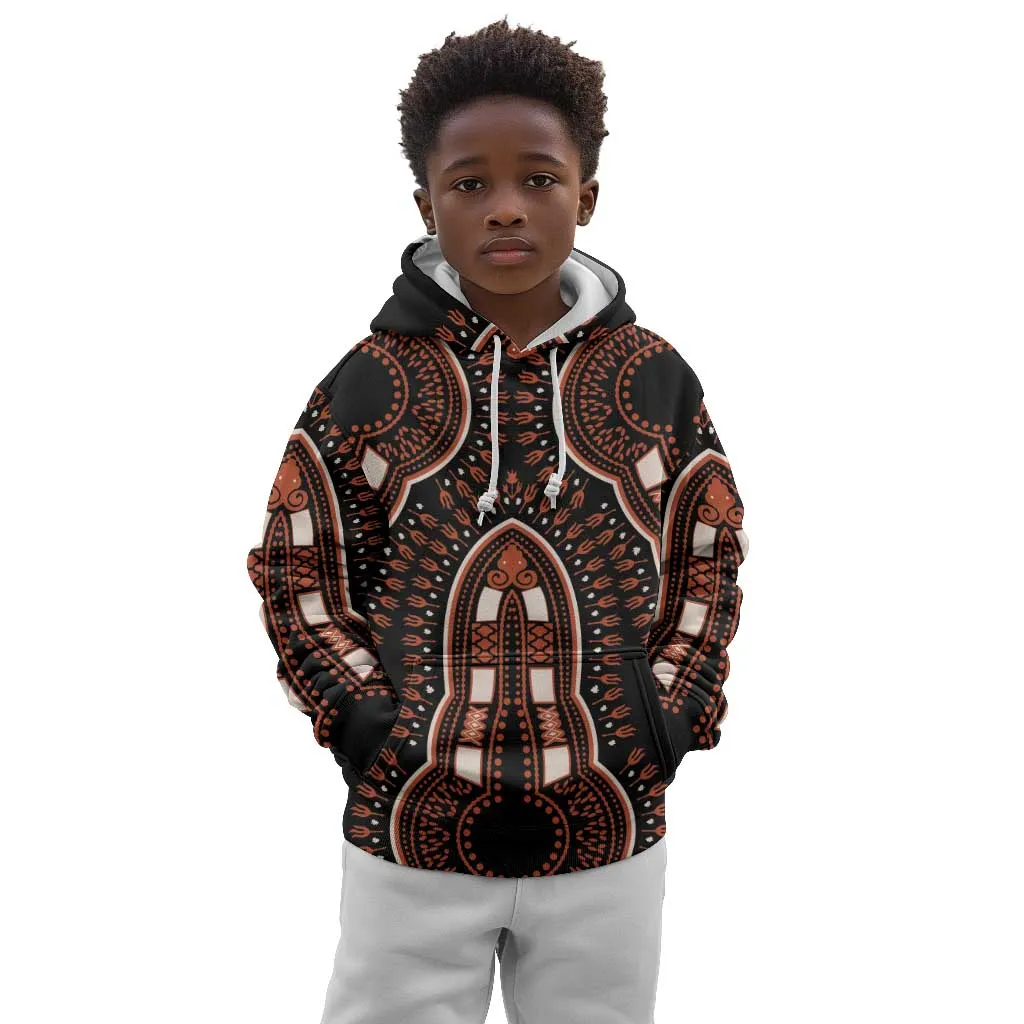 African Dashiki Kid Hoodie Afro Vintage Pattern LT01