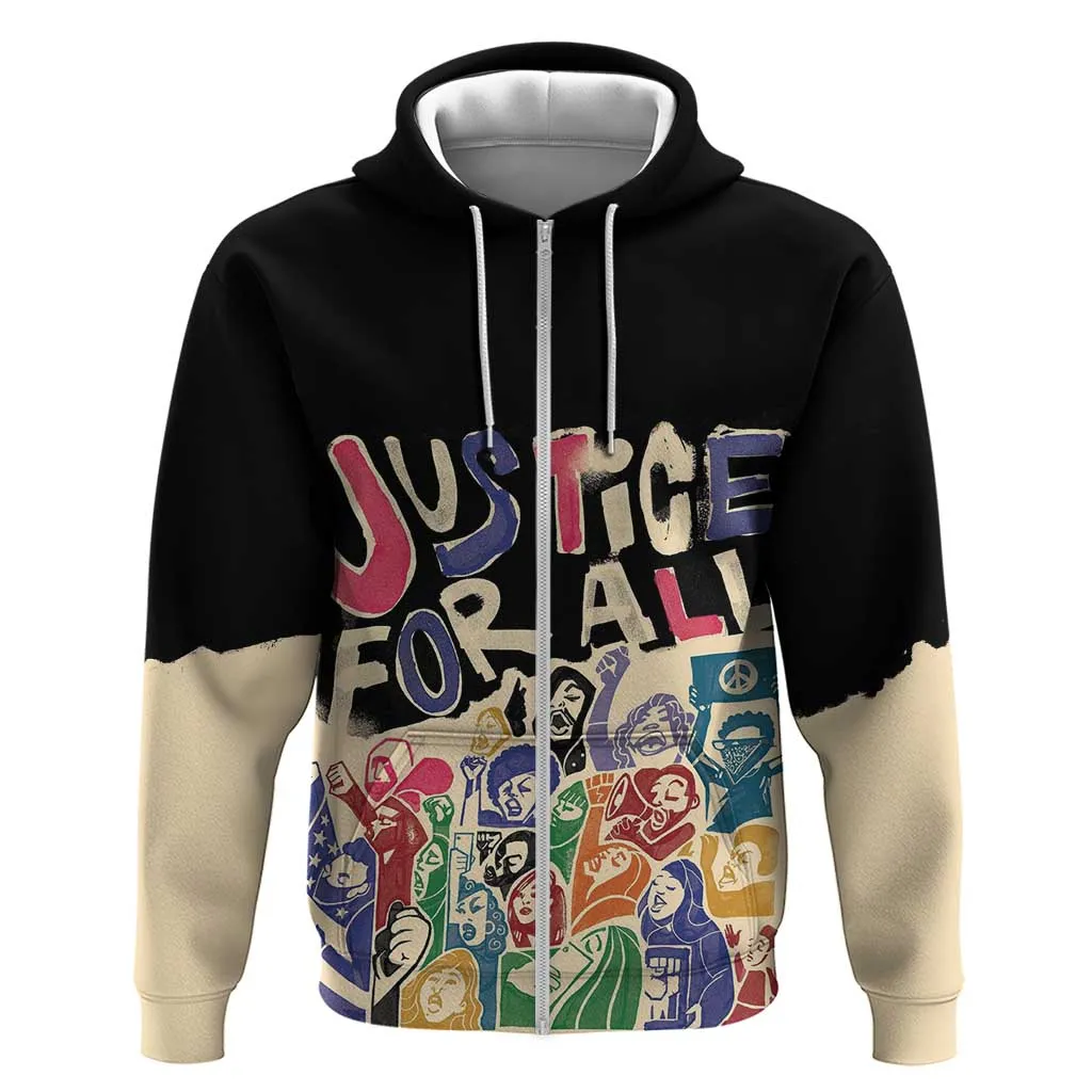 African Stand Firm Zip Hoodie Justice For All DT03