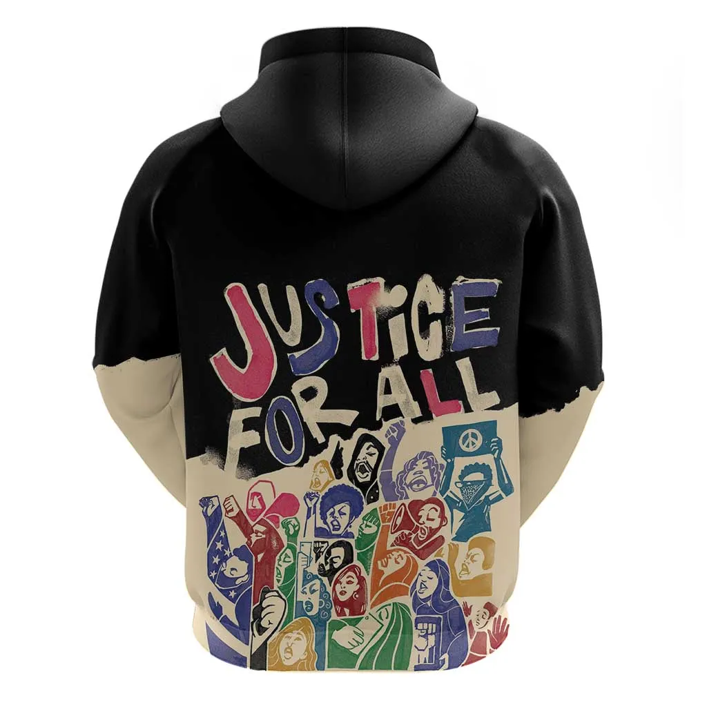African Stand Firm Zip Hoodie Justice For All DT03