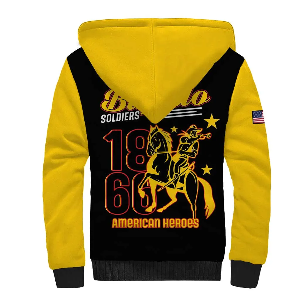 Afro-Americans Buffalo Soldiers Sherpa Hoodie 9th and 10th Cavalry Regiment LT15