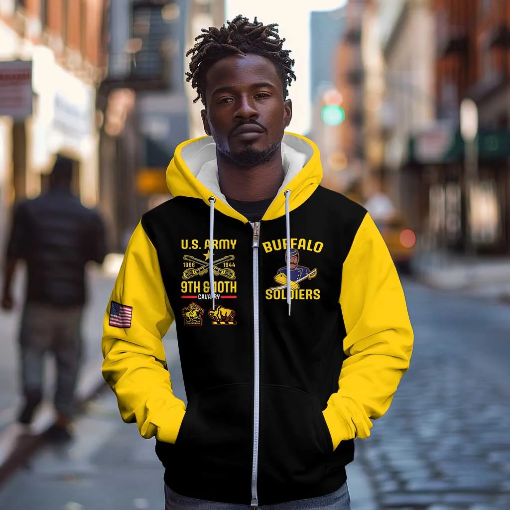 Afro-Americans Buffalo Soldiers Zip Hoodie 9th and 10th Cavalry Regiment LT15