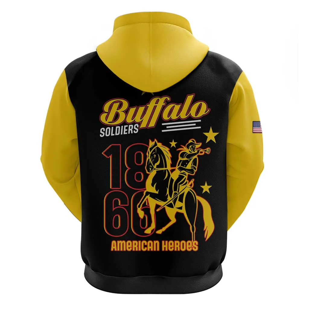 Afro-Americans Buffalo Soldiers Zip Hoodie 9th and 10th Cavalry Regiment LT15