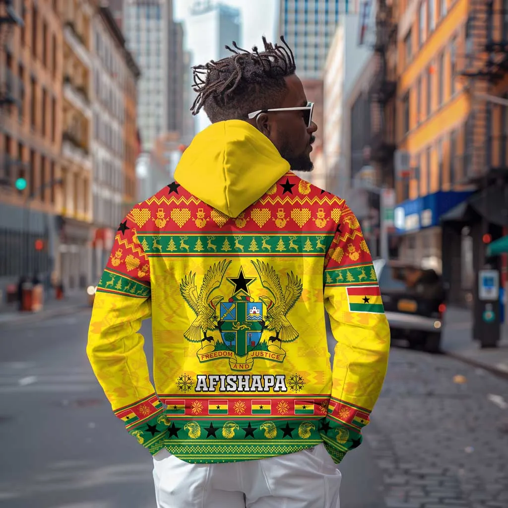 Afro Ghana Christmas Zip Hoodie Coat Of Arms - Kente Pattern LT15