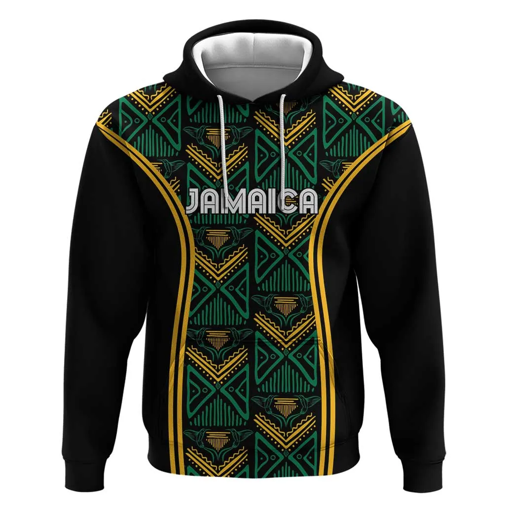 Afro-Jamaica Custom Zip Hoodie Reggae Boyz Ethnic Motifs LT7