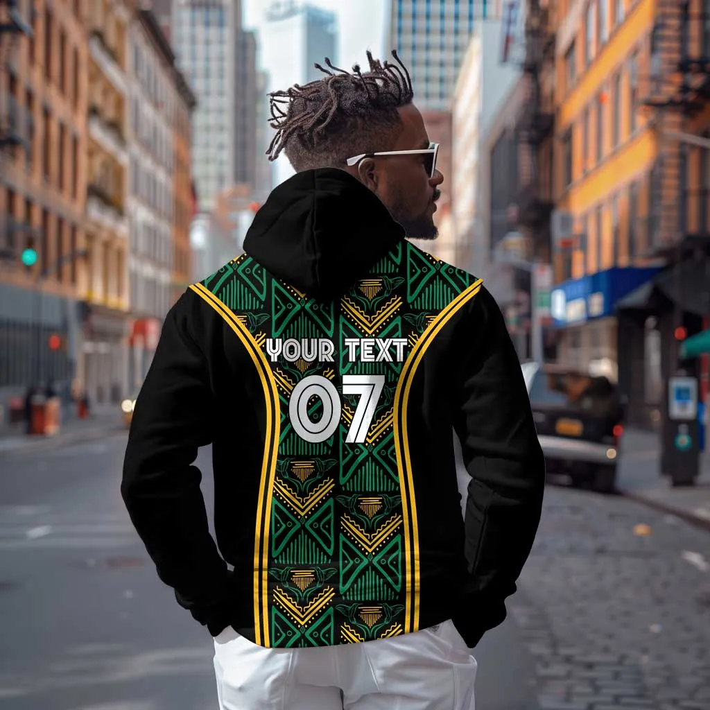 Afro-Jamaica Custom Zip Hoodie Reggae Boyz Ethnic Motifs LT7