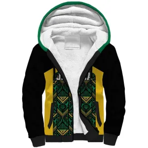 Afro-Jamaicans Football Custom Sherpa Hoodie Black Ethnic Motifs LT9
