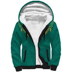 Afro-Jamaicans Tribal Custom Football Sherpa Hoodie Green Style LT9