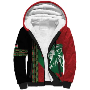 Afro Kenya Rugby Custom Sherpa Hoodie Go Lionesses - African Pattern LT14