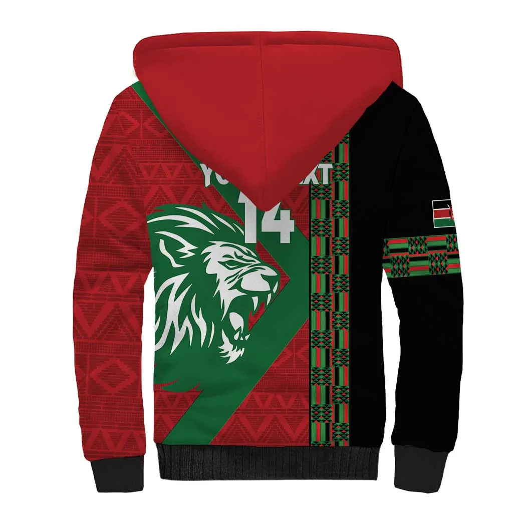 Afro Kenya Rugby Custom Sherpa Hoodie Go Lionesses - African Pattern LT14