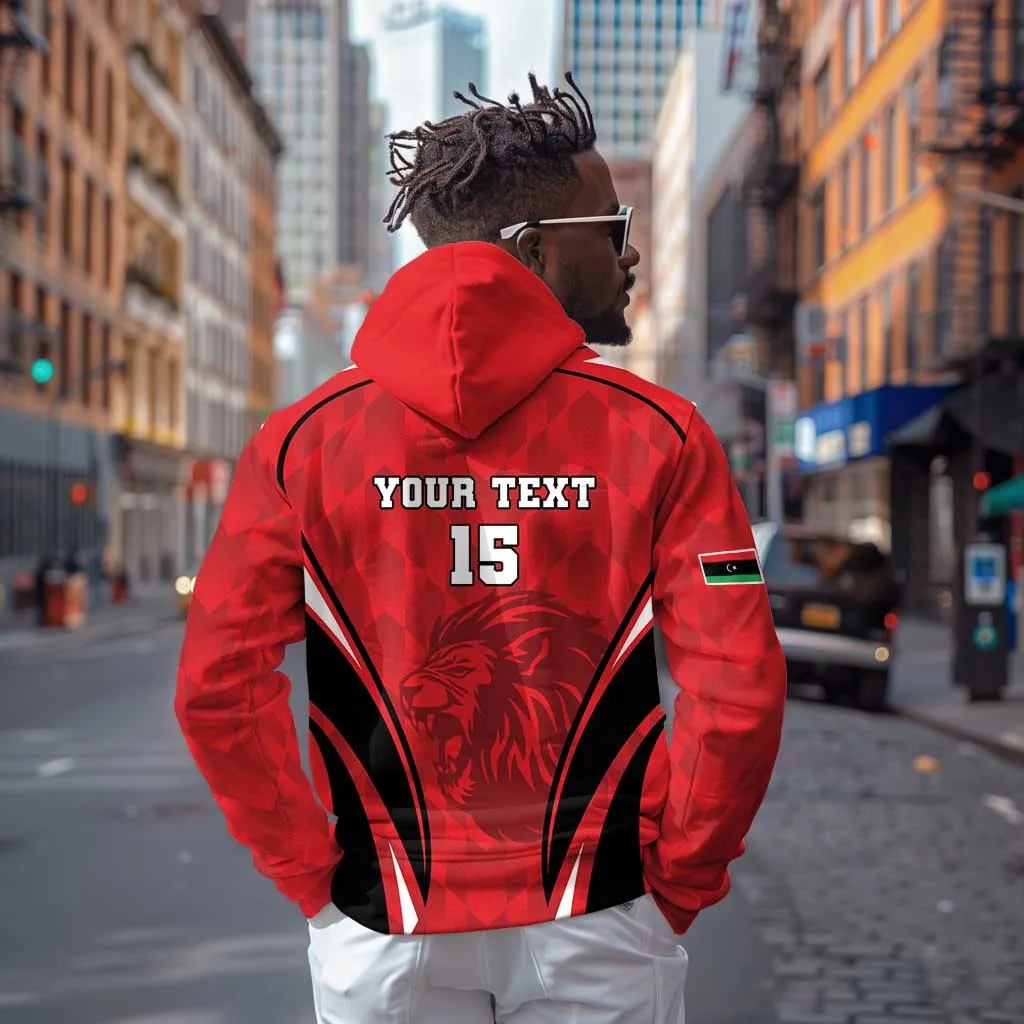 Afro Libya Football Custom Zip Hoodie Barbary Lion - Sporty Style LT15