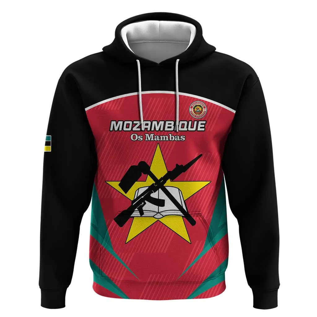 Afro Mozambique Football Custom Zip Hoodie Go Os Mambas LT15