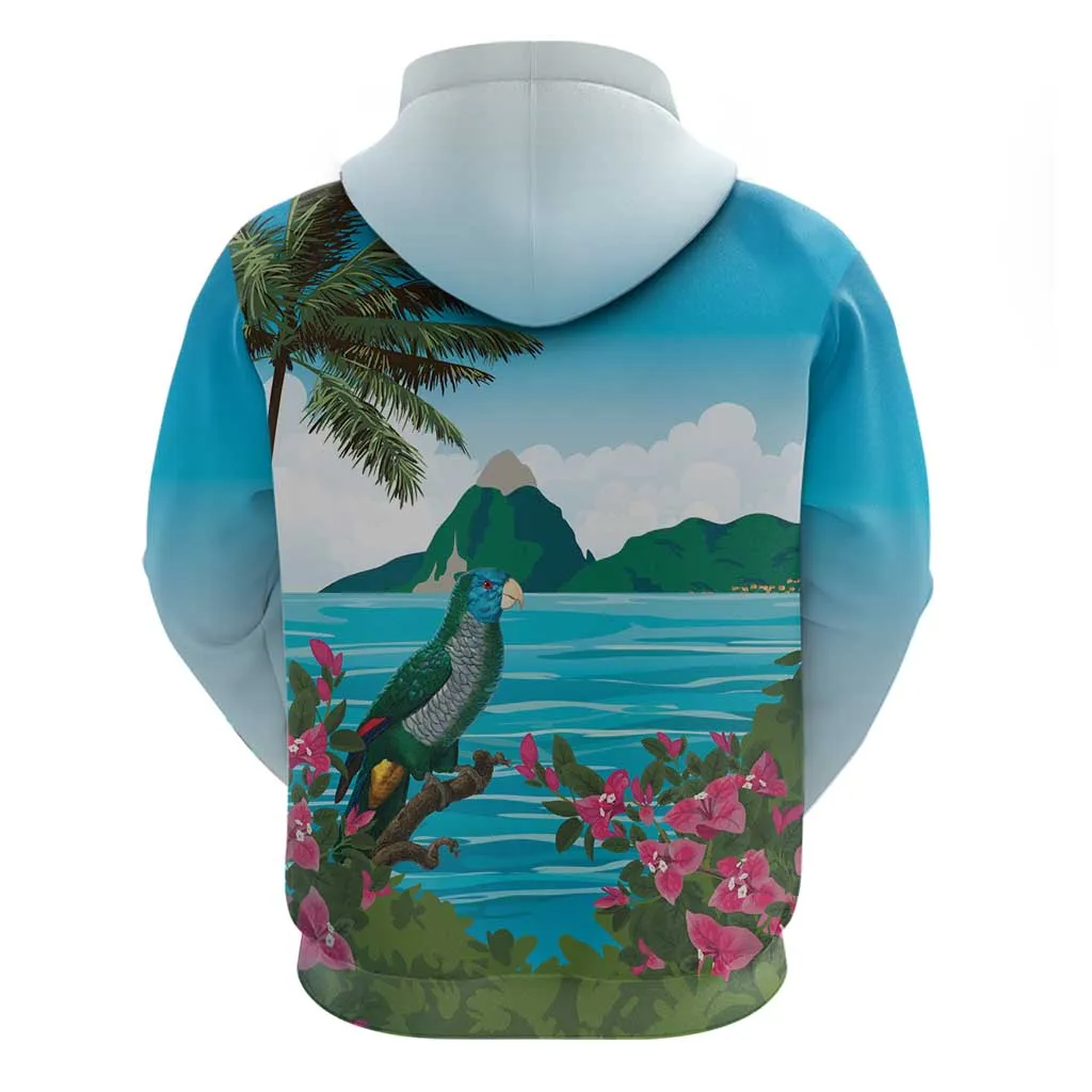 Afro-Saint Lucians Zip Hoodie Pitons Landscape LT7