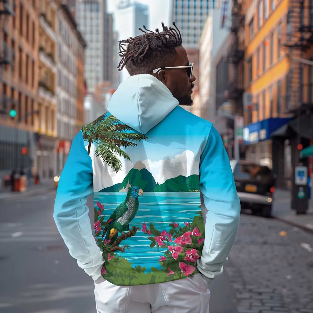 Afro-Saint Lucians Zip Hoodie Pitons Landscape LT7
