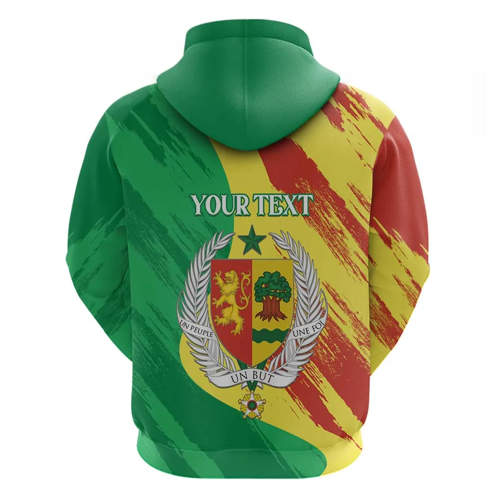 Afro Senegal Independence Day Zip Hoodie Coat Of Arms Grunge Style LT14