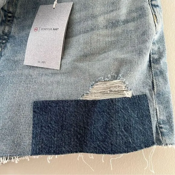 AG® Adriano Goldshmied Alexxis Jean Shorts in 23 Years Facade Patched, 32, NWT