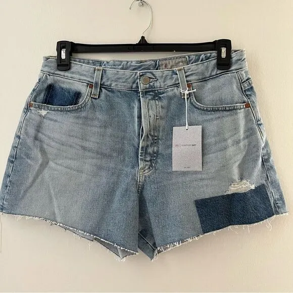 AG® Adriano Goldshmied Alexxis Jean Shorts in 23 Years Facade Patched, 32, NWT