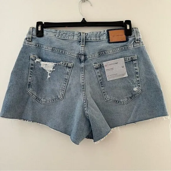 AG® Adriano Goldshmied Alexxis Jean Shorts in 23 Years Facade Patched, 32, NWT