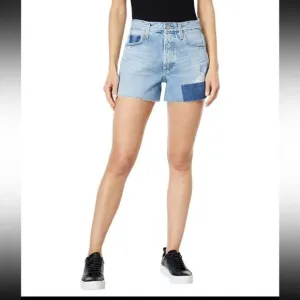 AG® Adriano Goldshmied Alexxis Jean Shorts in 23 Years Facade Patched, 32, NWT