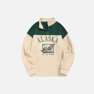 ALASKA Eagle Print Fleece Unisex Sweatshirt
