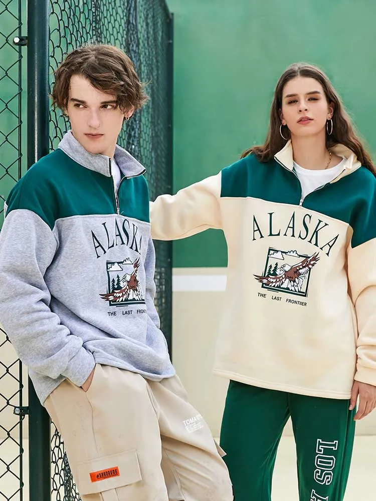 ALASKA Eagle Print Fleece Unisex Sweatshirt