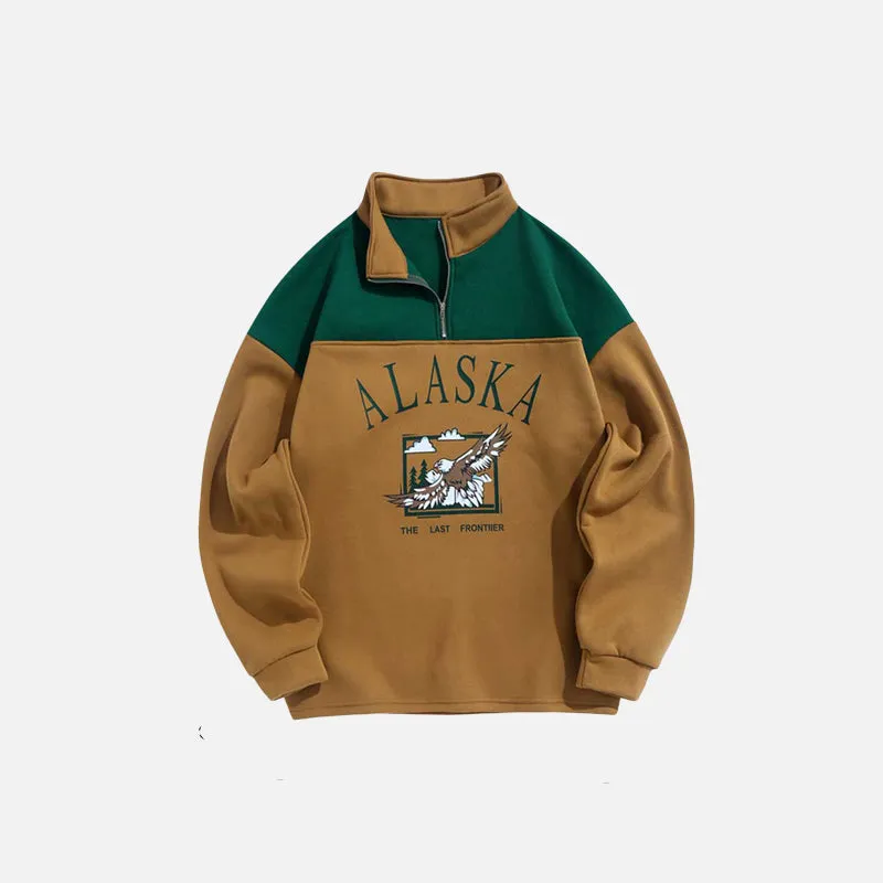 ALASKA Eagle Print Fleece Unisex Sweatshirt