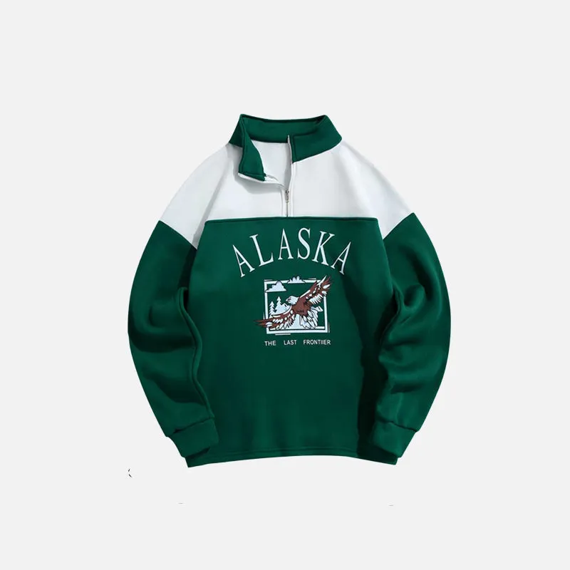 ALASKA Eagle Print Fleece Unisex Sweatshirt