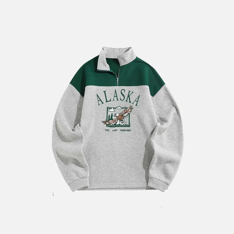 ALASKA Eagle Print Fleece Unisex Sweatshirt