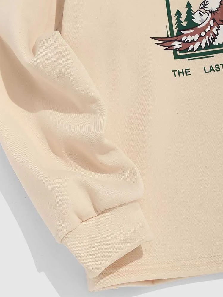 ALASKA Eagle Print Fleece Unisex Sweatshirt