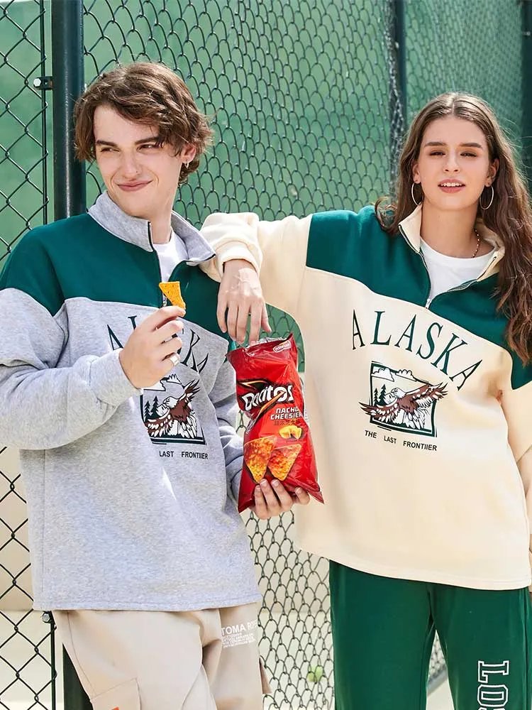 ALASKA Eagle Print Fleece Unisex Sweatshirt