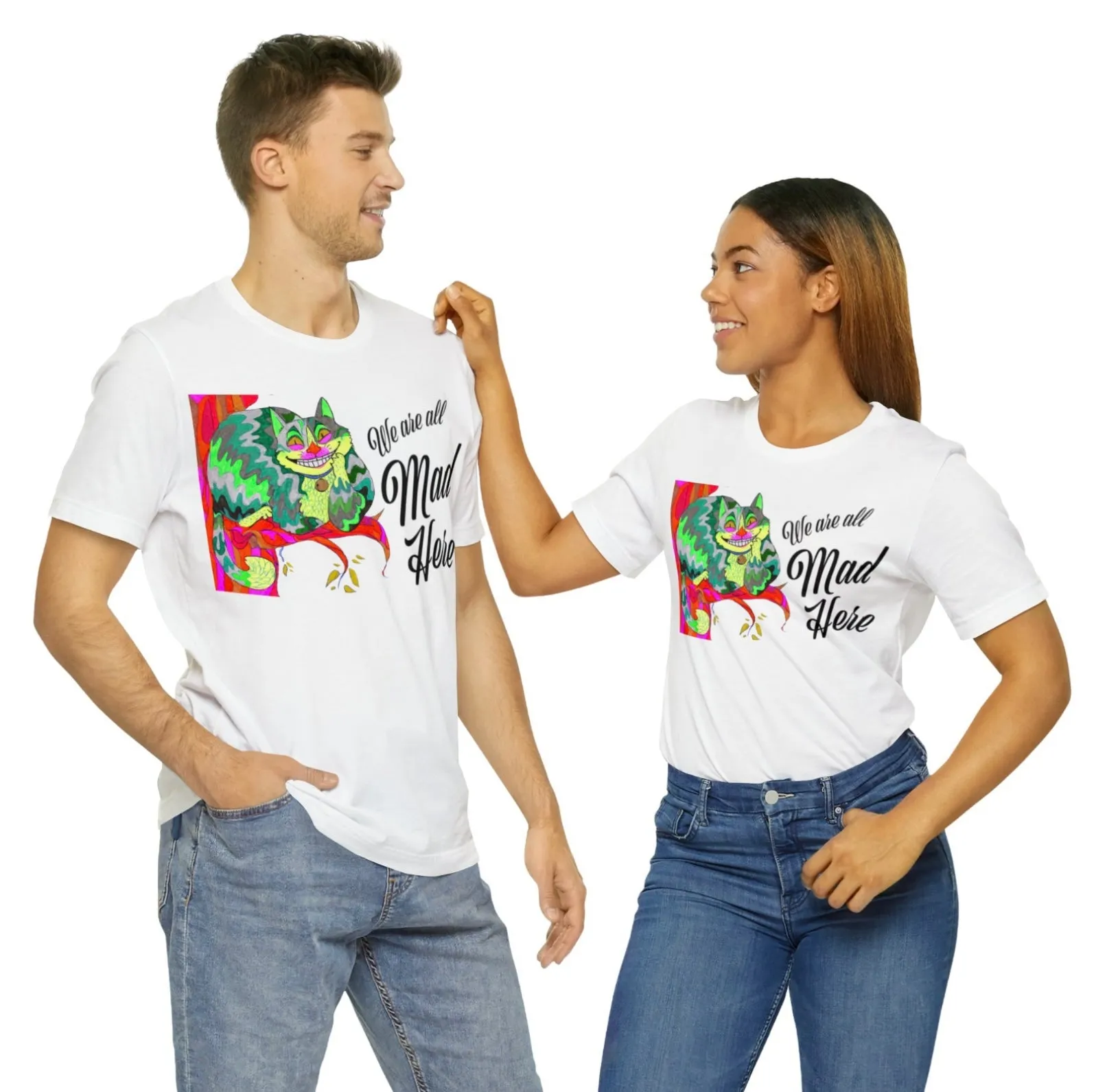 Alice in Wonderland Unisex Jersey Short Sleeve Tee - Designed by Sadie Rothenberg (Kelly Green or White)